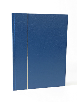 Альбом для марок (кляссер BASIC). A4. 8 листов (16 страниц) из чёрного картона с промежуточными листами из пергамина. Синий. Leuchtturm, 312060