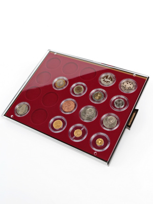  Кассета МВ для 20 монет в капсулах d-44 мм, светло-бордовый