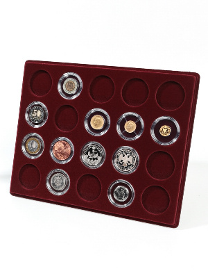 Планшет S (234х296х12 мм) для монет в капсулах d-44 мм (20 ячеек)