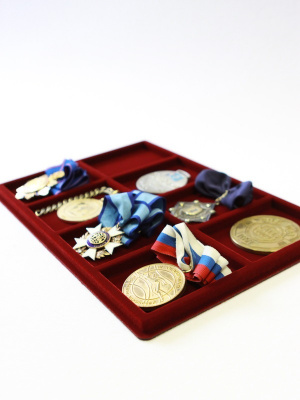 Планшет L (222х333х13 мм) на 8 ячеек (94х71х10 мм), тёмно-бордовый  Планшет L (222х333х13 мм) на 8 ячеек (94х71х10 мм), тёмно-бордовый