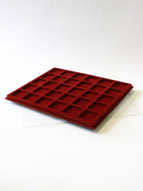  Планшет S (234х296х12 мм) на 30 ячеек (36,5х36,5х6 мм), тёмно-бордовый