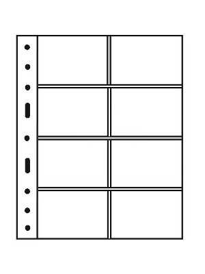 Лист-обложка GRANDE 4CT (242х312 мм) из прозрачного пластика на 8 ячеек (106х72 мм). Leuchtturm, 360753/1