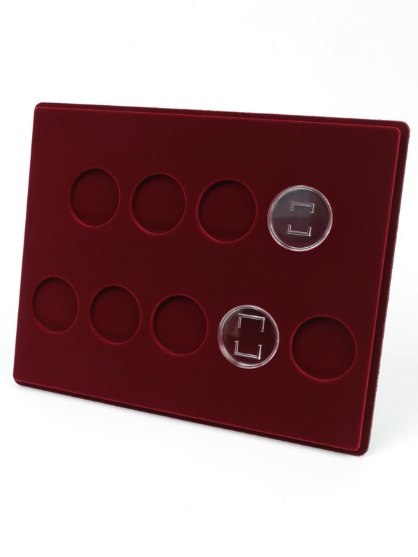 Планшет S (234х296х12 мм) для монет в капсулах d-46 мм (9 ячеек)