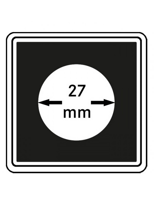 Капсулы Carree для монет 27 мм (в упаковке 4 шт). Lindner, 2240027