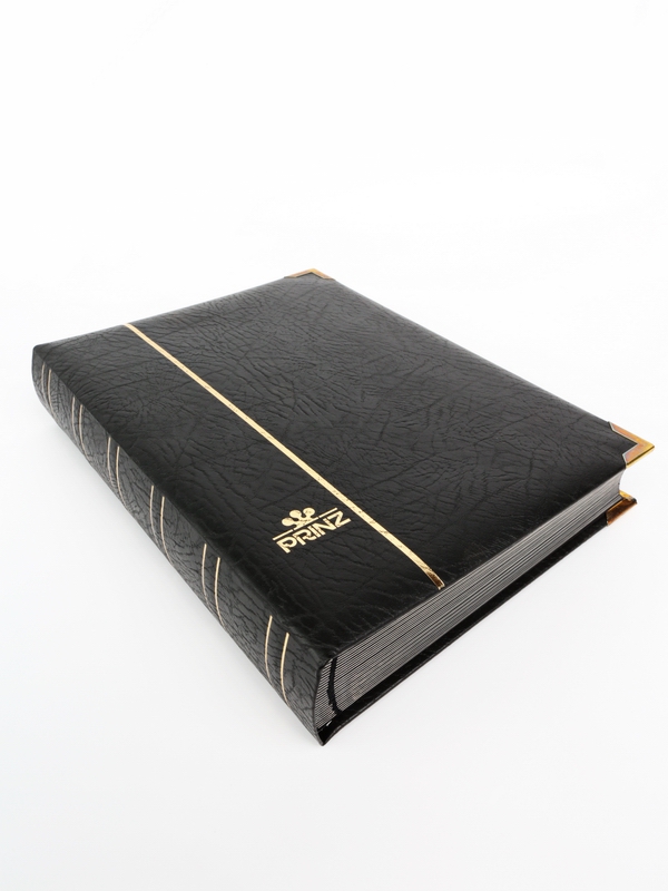 Альбом для марок (кляссер ROYAL). 30 листов (60 страниц) из чёрного картона с промежуточными прозрачными листами. Чёрный. Prinz, 6032