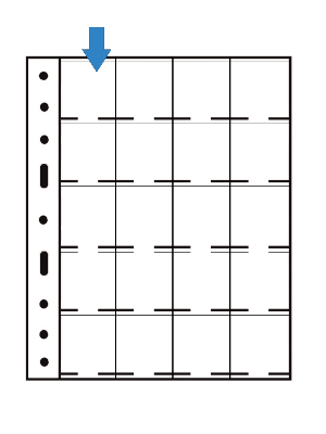 Листы-обложки для монет GRANDE M20K (242х312 мм) из прозрачного пластика на 20 ячеек (50х50 мм). Упаковка из 5 листов. Leuchtturm, 324851