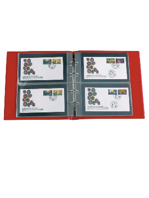 FDC альбом для размещения банкнот, конвертов первого дня, писем, фотографий, открыток. С листами на 2 ячейки. Зелёный. Prinz, 5020 FDC альбом для размещения банкнот, конвертов первого дня, писем, фотографий, открыток. С листами на 2 ячейки. Зелёный. Prinz, 5020