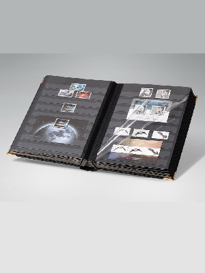 Альбом для марок (кляссер ROYAL). 16 листов (32 страницы) из чёрного картона с промежуточными прозрачными листами. Светло-коричневый. Prinz, 6016