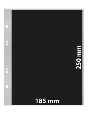 Листы системы MULTI COLLECT на 1 ячейку (185х250 мм) прозрачного цвета с чёрными листами вставками. Упаковка из 10 листов. Lindner, MU1405