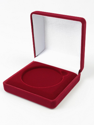 Футляр (92х92х40 мм) для монеты, медали (диаметр 65 мм, глубина 5 мм). Ложемент выпуклый Футляр (92х92х40 мм) для монеты, медали (диаметр 65 мм, глубина 5 мм). Ложемент выпуклый