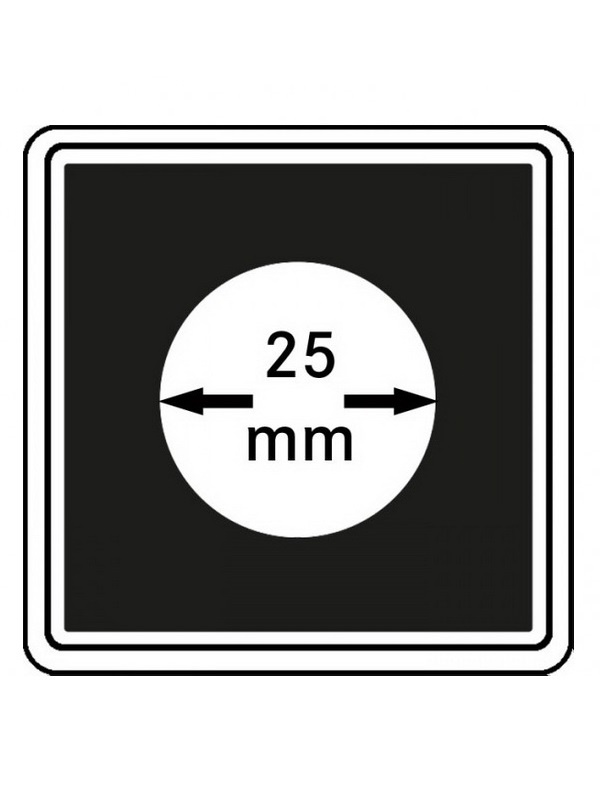 Капсулы Carree для монет 25 мм (в упаковке 4 шт). Lindner, 2240025