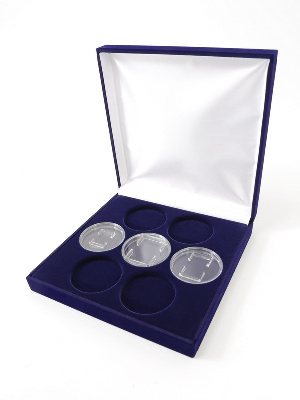 Футляр (160х160х33 мм) на 7 монет в капсулах (диаметр 46 мм)