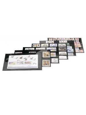 Карточки-кулисы (210х143 мм), 5 клеммташе, ПВХ, чёрный, 10 шт. A5. Lindner, 775