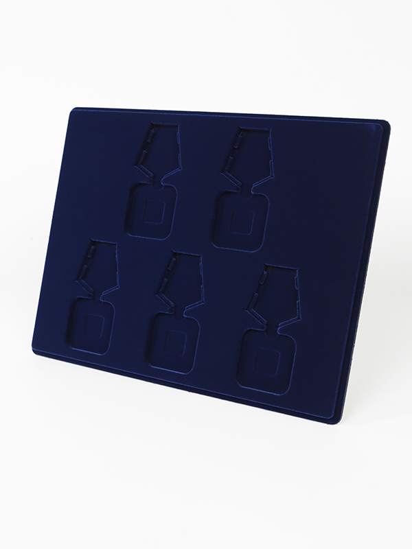 Планшет S (234х296х12 мм) на 5 орденов с пятиугольной колодкой, тёмно-синий