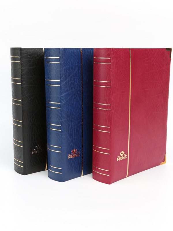 Альбом для марок (кляссер ROYAL). 30 листов (60 страниц) из чёрного картона с промежуточными прозрачными листами. Синий. Prinz, 6032