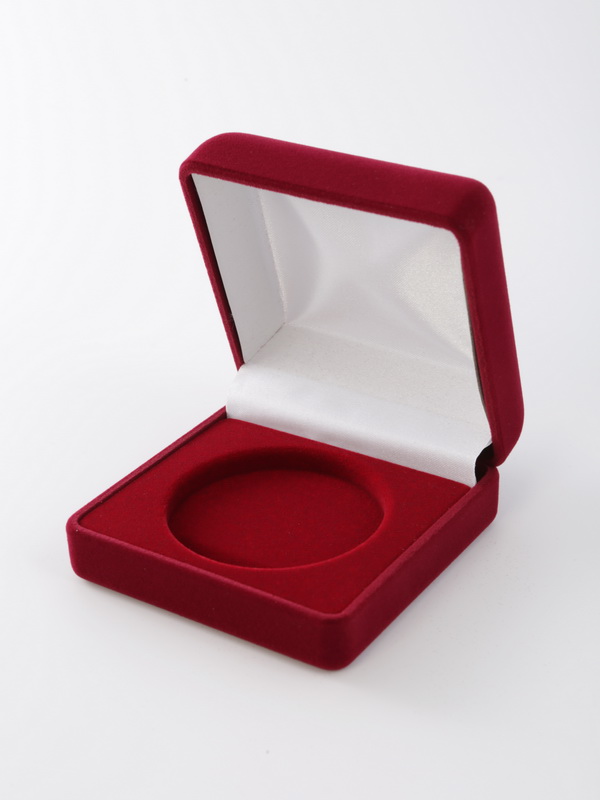 Футляр (80х80х40 мм) для монеты, медали диаметром 48 мм в капсуле Leuchtturm (диаметр ячейки 54 мм), светло-бордовый  Футляр (80х80х40 мм) для монеты, медали диаметром 48 мм в капсуле Leuchtturm (диаметр ячейки 54 мм), светло-бордовый