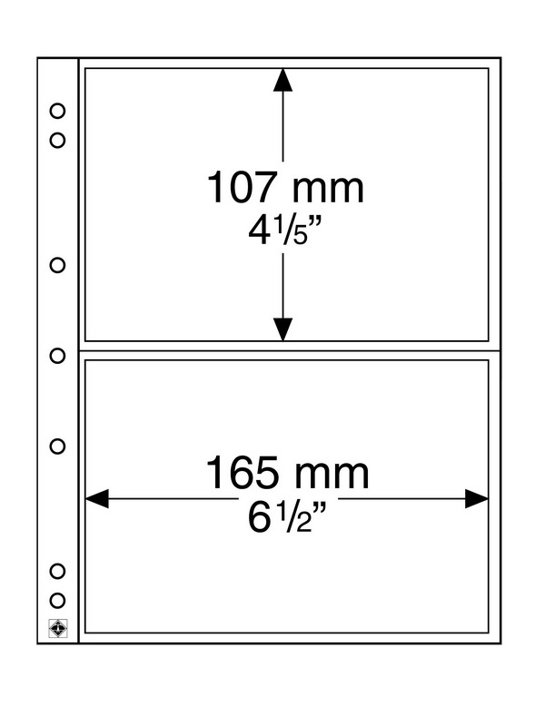 Лист-обложка NUMIS 2C (187х224 мм) из прозрачного пластика на 2 ячейки (165х107 мм). Leuchtturm, 338575/1