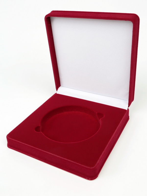  Футляр (186х192х50 мм) на 1 монету в капсуле (диаметр 120 мм), светло-бордовый
