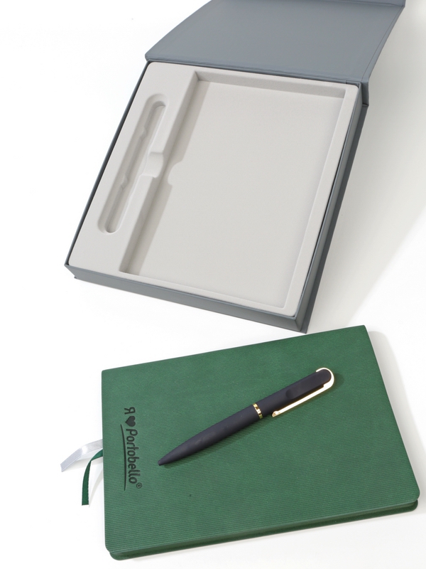 Флокированный ложемент под ежедневник и ручку, светло-серый