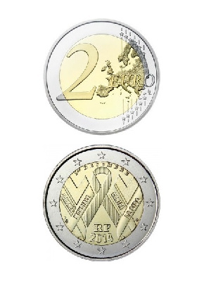 2 евро, Франция (Всемирный день борьбы со СПИДом). 2014 г. 2 евро, Франция (Всемирный день борьбы со СПИДом). 2014 г.