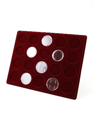 Планшет S (234х296х12 мм) для монет в капсулах d-44 мм (10 ячеек) и в капсулах d-46 мм (10 ячеек)