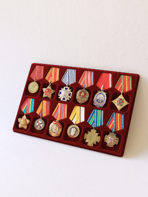 Планшет L (222х333х13 мм) на 12 орденов с пятиугольной колодкой Планшет L (222х333х13 мм) на 12 орденов с пятиугольной колодкой