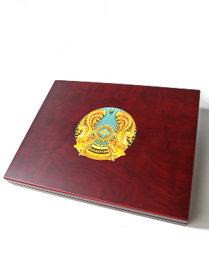 Нанесение логотипа герб Республики Казахстан (цветной)