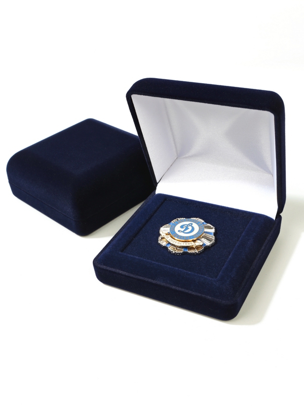 Футляр (92х92х40 мм) под знак с винтом, тёмно-синий