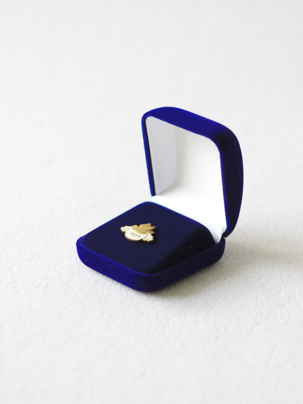  Футляр (53х59х33 мм) под значок на цанге, тёмно-синий