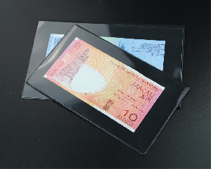 Чехлы для банкнот (195х113 мм), подложка чёрного цвета. Упаковка 10 шт. PCCB MINGT, 801963