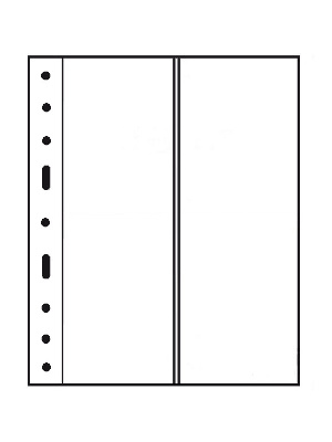 Листы-обложки GRANDE 2VC (242х312 мм) из прозрачного пластика на 2 вертикальные ячейки (105х306 мм). Упаковка из 5 листов. Leuchtturm, 324045