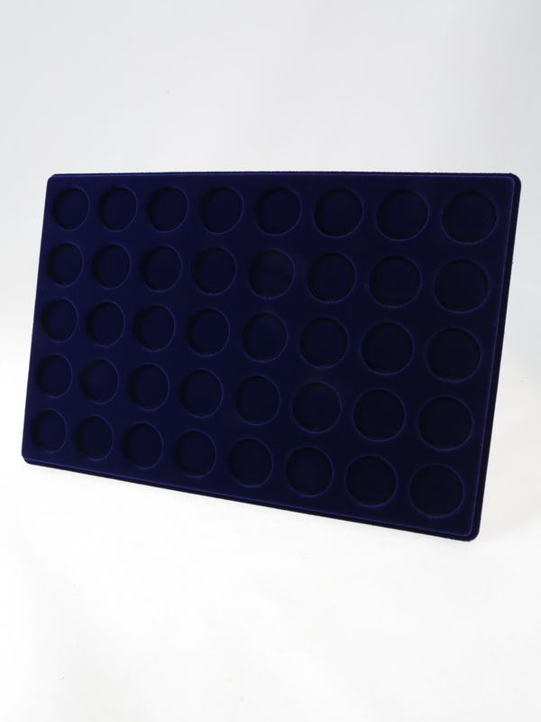 Планшет L (222х333х13 мм) для 40 монет в капсулах CAPS 25 Leuchtturm. Диаметр ячейки 32 мм, тёмно-синий  Планшет L (222х333х13 мм) для 40 монет в капсулах CAPS 25 Leuchtturm. Диаметр ячейки 32 мм, тёмно-синий