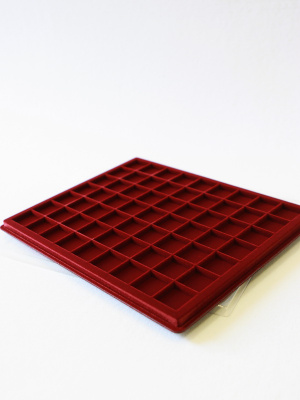 Планшет S (234х296х12 мм) на 63 ячейки (27х27х6 мм), тёмно-бордовый  Планшет S (234х296х12 мм) на 63 ячейки (27х27х6 мм), тёмно-бордовый