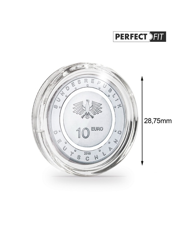 Капсулы Ultra Perfect Fit для монеты 10 евро Германии (28,75 мм), в упаковке 10 шт. Leuchtturm, 365294