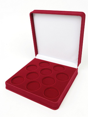 Футляр (186х192х50 мм) на 10 монет в капсулах (диаметр 46 мм)