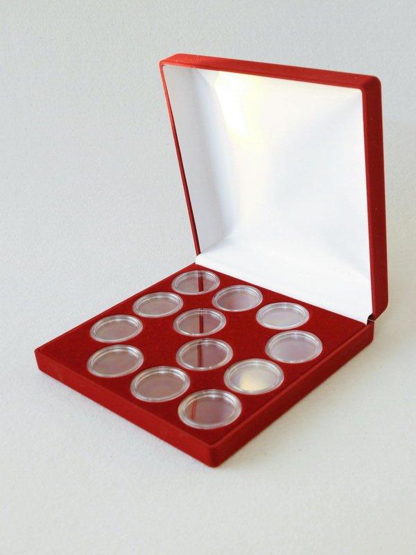 Футляр (195х196х50 мм) на 12 монет в капсулах (диаметр 46 мм)