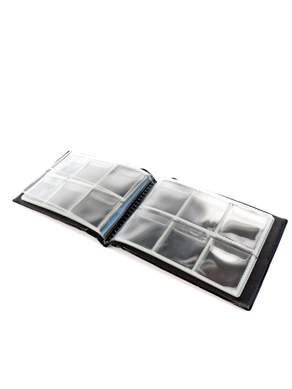 Карманный монетный альбом 138х99х18 мм для размещения 60 монет, горизонтальный, тёмно-зелёный