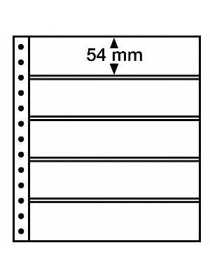 Листы-вкладыши R 5S (270х297 мм) на 5 ячеек (248х54 мм). Упаковка из 5 листов. Leuchtturm, 359390 Листы-вкладыши R 5S (270х297 мм) на 5 ячеек (248х54 мм). Упаковка из 5 листов. Leuchtturm, 359390