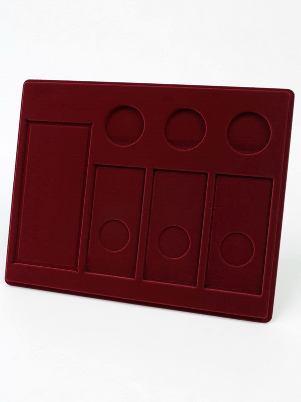 Планшет S (234х296х12 мм) для 3 монет 25 рублей в капсулах, 3 монет 25 рублей в блистере и банкноты «Футбол 2018» в чехле, тёмно-бордовый  Планшет S (234х296х12 мм) для 3 монет 25 рублей в капсулах, 3 монет 25 рублей в блистере и банкноты «Футбол 2018» в чехле, тёмно-бордовый