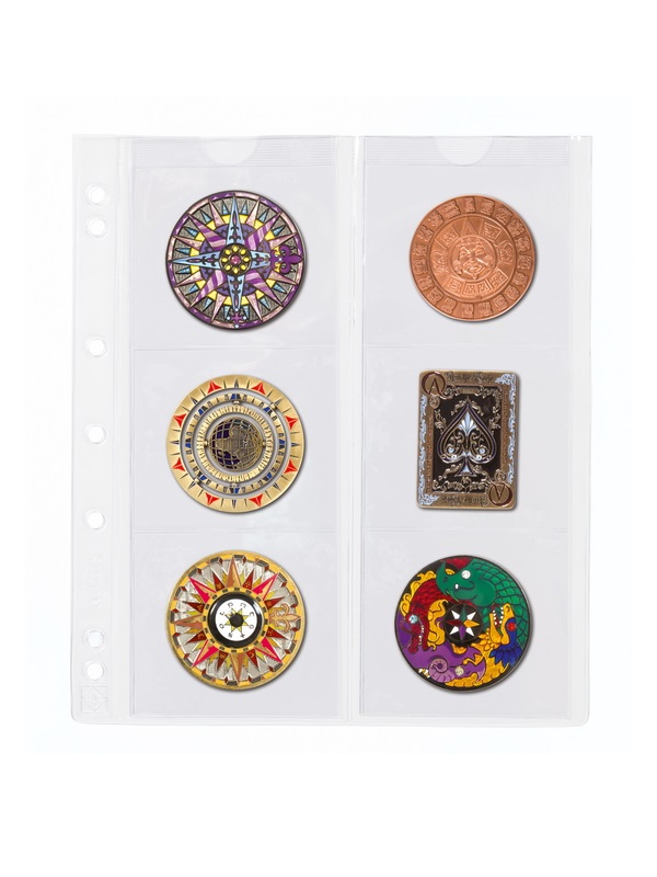 Лист-обложка для монет NUMIS 55 (193х217 мм) из прозрачного пластика на 6 ячеек (72х62 мм). Диаметр 55 мм. Упаковка из 5 листов. Leuchtturm, 330456