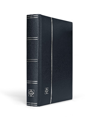 Альбом для марок (кляссер LEDER для марок). 32 листа (64 страницы) из чёрного картона с промежуточными прозрачными листами. Синий. Leuchtturm, 356722