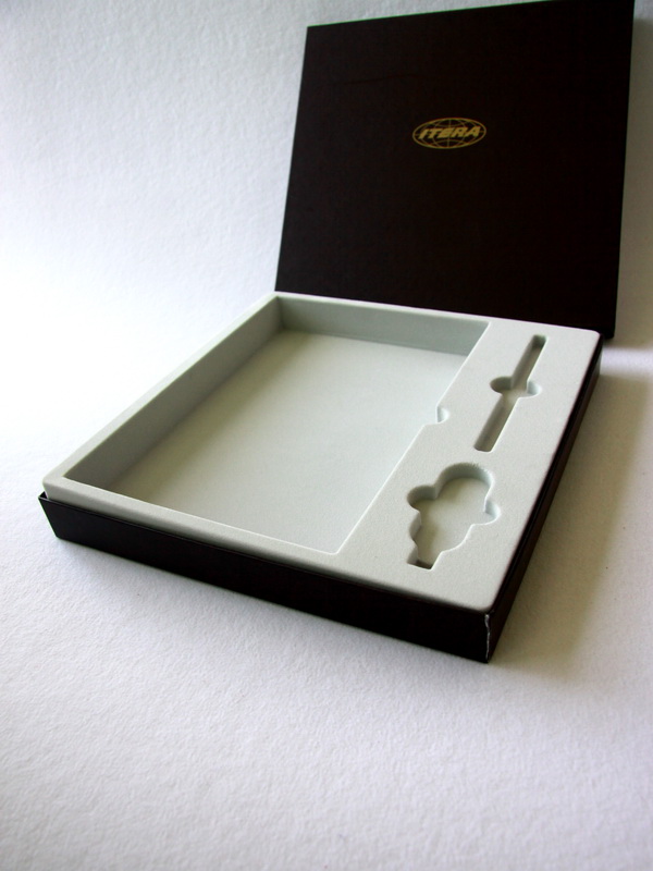 Флокированный ложемент под набор из 3 предметов (ежедневник, ручка и флэшка). Вид 3