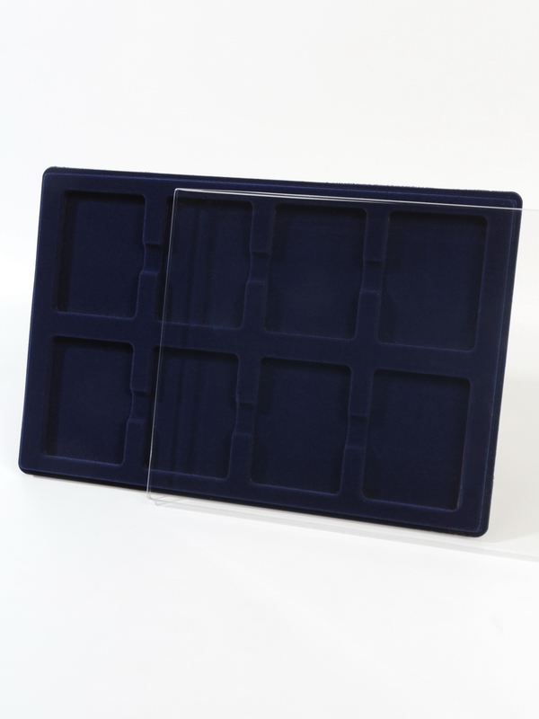  Планшет L (222х333х13 мм) для 8 слабов NGC и PCGS (63х86х8 мм), тёмно-синий