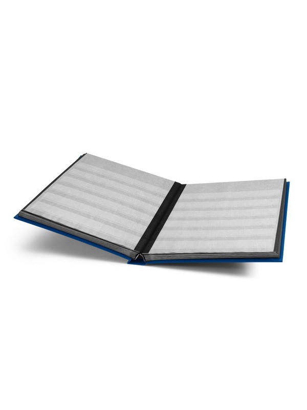 Альбом для марок (кляссер BASIC). А5. 16 листов (32 страницы) из чёрного картона с промежуточными листами из пергамина. Синий. Leuchtturm, 339365 / 315761