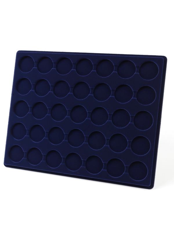 Планшет S (234х296х12 мм) для 35 монет в капсулах CAPS 29 и 30 Leuchtturm. Диаметр ячейки 35 мм, тёмно-синий  Планшет S (234х296х12 мм) для 35 монет в капсулах CAPS 29 и 30 Leuchtturm. Диаметр ячейки 35 мм, тёмно-синий