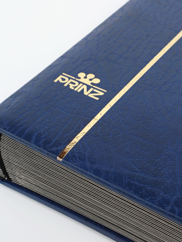 Альбом для марок (кляссер ROYAL). 30 листов (60 страниц) из чёрного картона с промежуточными прозрачными листами. Синий. Prinz, 6032