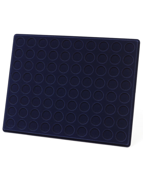  Планшет S (234х296х12 мм) для монет d-22 мм (80 ячеек), тёмно-синий