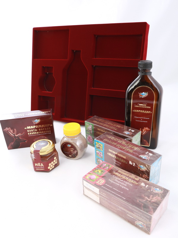 Флокированный ложемент для подарочного набора из Алтая (7 предметов)