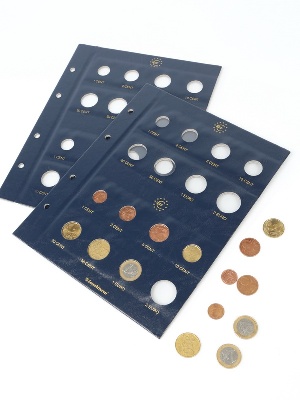 Лист для альбома VISTA для 2 наборов монет евро. Leuchtturm, 315537
