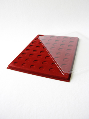 Планшет S (234х296х12 мм) для наборов монет Евро (Euro), тёмно-бордовый  Планшет S (234х296х12 мм) для наборов монет Евро (Euro), тёмно-бордовый